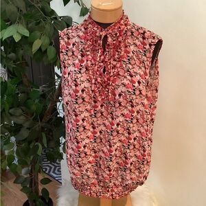 Avenue high neck ruffle detail tie front sleeveless Woman’s  14/16